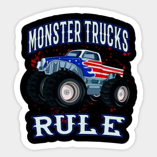 Monster Trucks Rule Pick-Up Monster Truck Cars Sticker